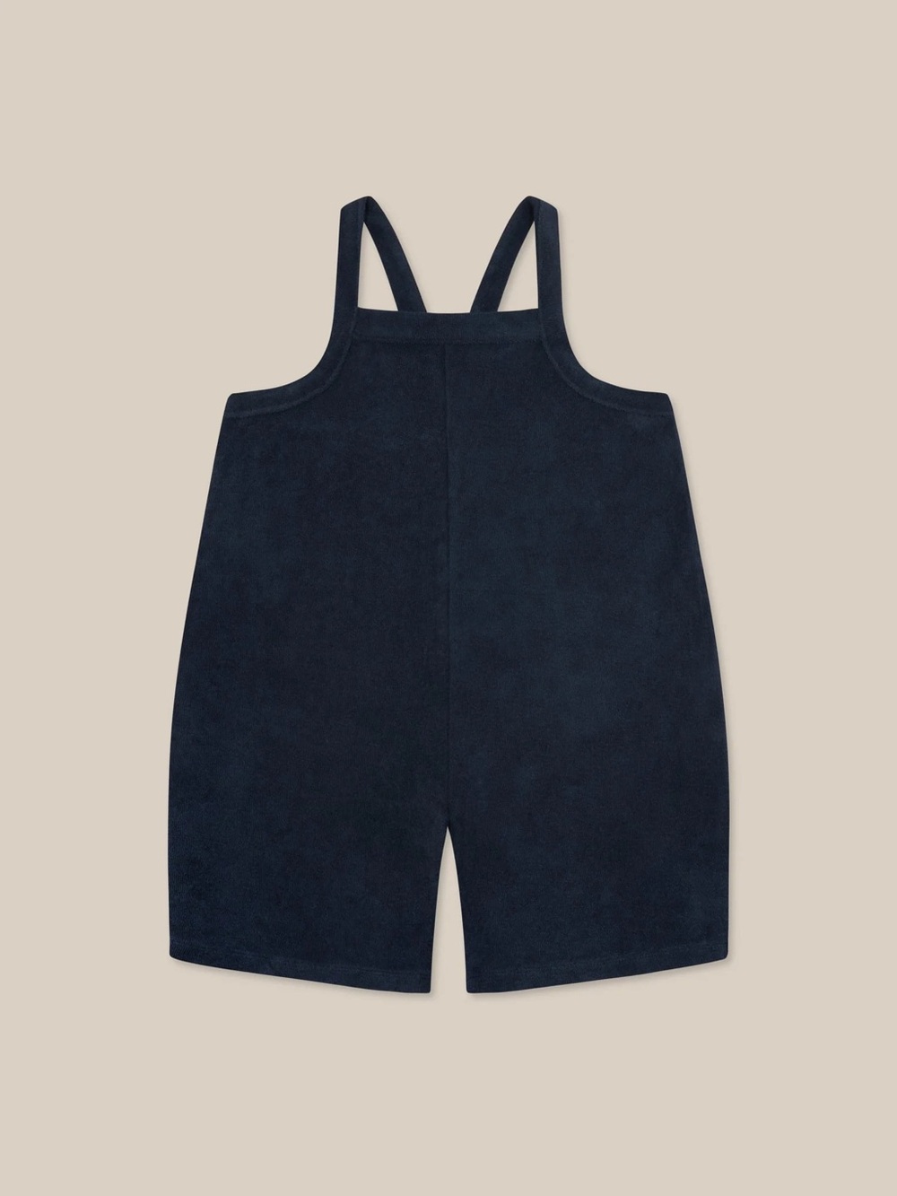 Organic Zoo Navy Terry Cropped Dungarees 1-2Y